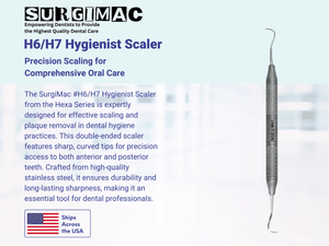 SurgiMac #H6/H7 Hygienist Scaler, Double Ended, Stainless Steel, Hexa Series, 1/Pk 11-611-H
