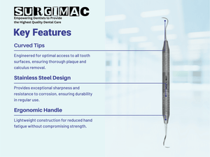 SurgiMac #H6/H7 Hygienist Scaler, Double Ended, Stainless Steel, Hexa Series, 1/Pk 11-611-H