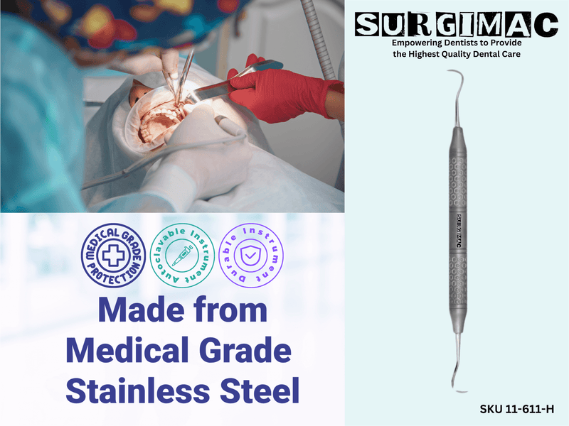 SurgiMac #H6/H7 Hygienist Scaler, Double Ended, Stainless Steel, Hexa Series, 1/Pk 11-611-H