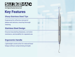 SurgiMac #H5/33 DE Scaler, Double Ended, Hollow Core Handle, Stainless Steel, Hexa Series, 1/Pk 11-610-H