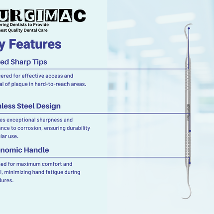 SurgiMac H6/H7 Hygienist Scaler, ProSeries with Ergonomic Handle, Stainless Steel, Slim Series, 1/Pk.