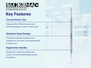 SurgiMac H6/H7 Hygienist Scaler, ProSeries with Ergonomic Handle, Stainless Steel, Slim Series, 1/Pk. 11-611s