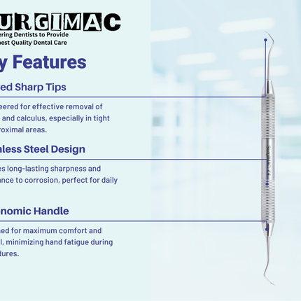 SurgiMac #Jacquette 2Y / 3Y Scaler , Stainless Steel, Air Series, 1/Pk