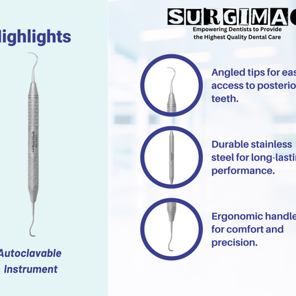 SurgiMac #H5/33 DE Scaler, Double Ended, Hollow Core Handle, Stainless Steel, Hexa Series, 1/Pk