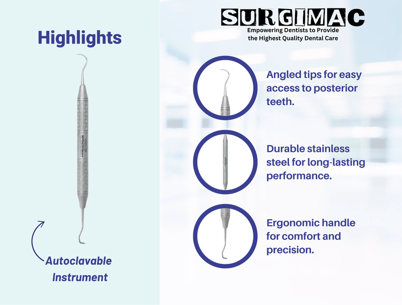 SurgiMac #H5/33 DE Scaler, Double Ended, Hollow Core Handle, Stainless Steel, Hexa Series, 1/Pk 11-610-H