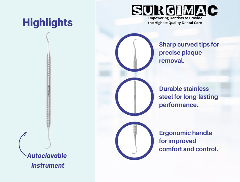 SurgiMac H6/H7 Hygienist Scaler, ProSeries with Ergonomic Handle, Stainless Steel, Slim Series, 1/Pk. 11-611s