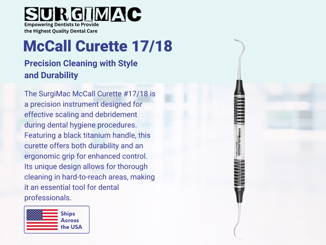 #17/18 McCall Curette, (TiN) Coated Stainless Steel, Air Series, 1/Pk