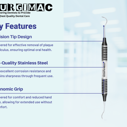 #17/18 McCall Curette, (TiN) Coated Stainless Steel, Air Series, 1/Pk