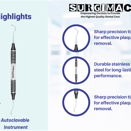 #17/18 McCall Curette, (TiN) Coated Stainless Steel, Air Series, 1/Pk