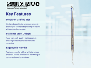 Nash/Taylor Dental Crown Spreader - Essential Tool for Crown Removal by SurgiMac 15-2128P
