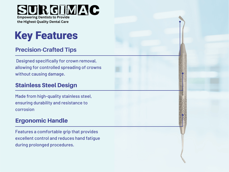 Nash/Taylor Dental Crown Spreader - Essential Tool for Crown Removal by SurgiMac 15-2128P