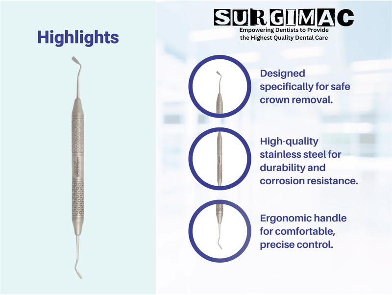 Nash/Taylor Dental Crown Spreader - Essential Tool for Crown Removal by SurgiMac 15-2128P