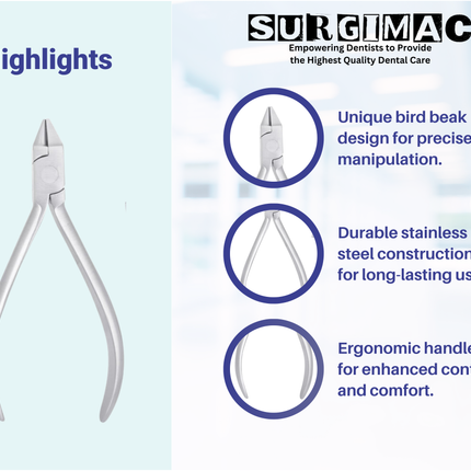 SurgiMac Bird Beak Pliers, Stainless Steel, Air Series, 1/Pk