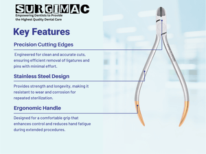 SurgiMac Pin & Ligature Cutter, Stainless Steel, Air Series, 1/Pk 16-2555