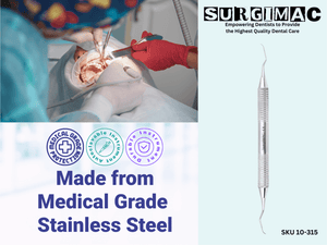 SurgiMac #2R/2L Columbia University Curette, Stainless Steel, Air Series, 1/Pk 10-315
