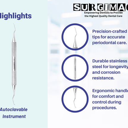 SurgiMac #2R/2L Columbia University Curette, Stainless Steel, Air Series, 1/Pk