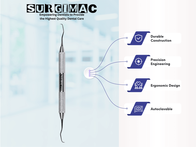 SurgiMac #Gracey 1/2 Curette, Double Ended, Stainless Steel, Black Series, 1/Pk | SurgiMac Dental Supply