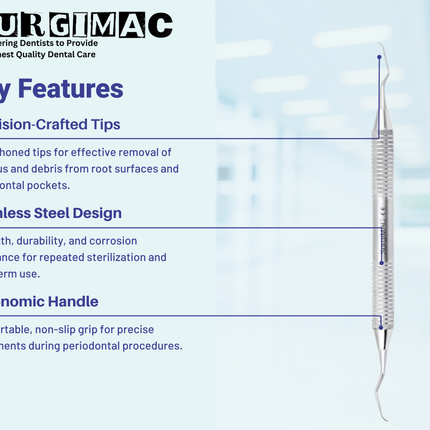 SurgiMac #2R/2L Columbia University Curette, Stainless Steel, Air Series, 1/Pk