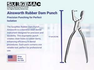Ainsworth Rubber Dam Punch, Stainless Steel, Air Series, 1/Pk 12-1101