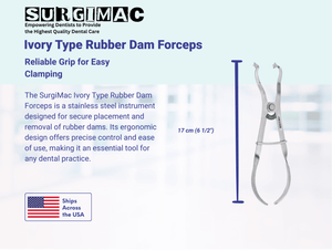SurgiMac Ivory Rubber Dam Clamp Forceps, Stainless Steel, Eco Series, 1/Pk | SurgiMac Dental Supply