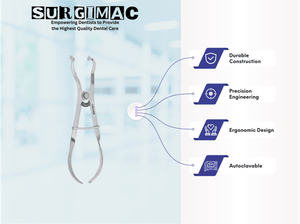 SurgiMac Ivory Rubber Dam Clamp Forceps, Stainless Steel, Eco Series, 1/Pk | SurgiMac Dental Supply