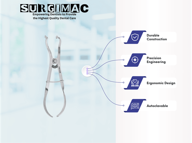 SurgiMac Ivory Rubber Dam Clamp Forceps, Stainless Steel, Eco Series, 1/Pk | SurgiMac Dental Supply