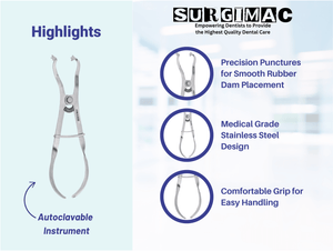 SurgiMac Ivory Rubber Dam Clamp Forceps, Stainless Steel, Eco Series, 1/Pk | SurgiMac Dental Supply