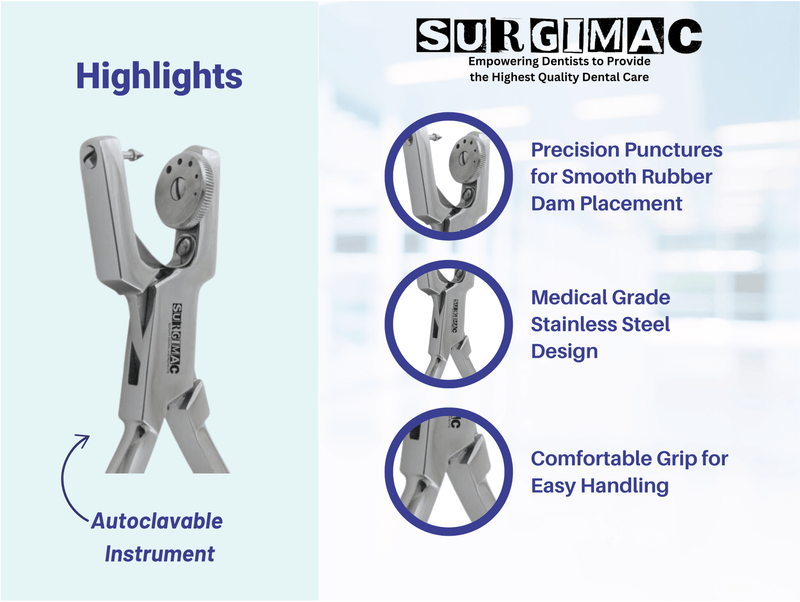 Ainsworth Rubber Dam Punch, Stainless Steel, Air Series, 1/Pk 12-1101