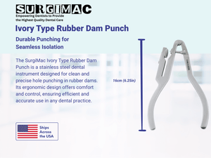 SurgiMac Ivory Rubber Dam Punch, Stainless Steel, Air Series, 1/Pk 12-1102