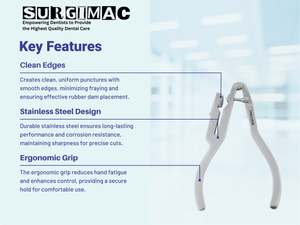 SurgiMac Ivory Rubber Dam Punch, Stainless Steel, Air Series, 1/Pk 12-1102