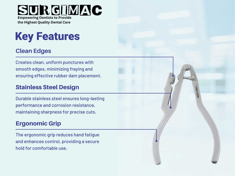 SurgiMac Ivory Rubber Dam Punch, Stainless Steel, Air Series, 1/Pk 12-1102