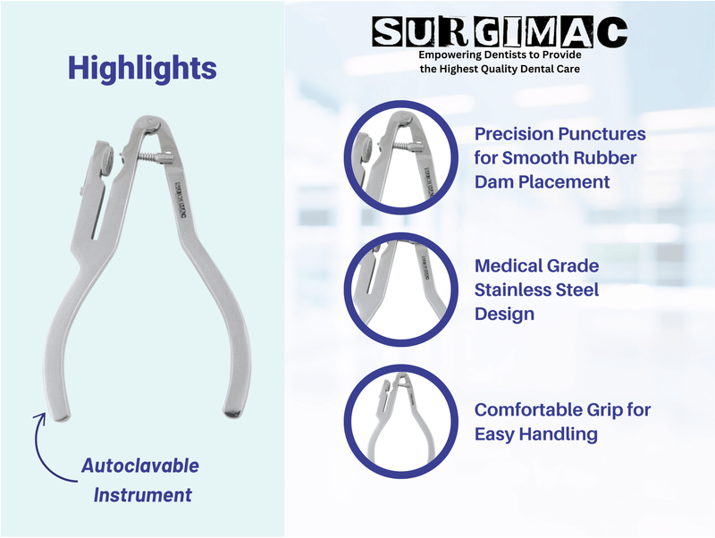 SurgiMac Ivory Rubber Dam Punch, Stainless Steel, Air Series, 1/Pk 12-1102