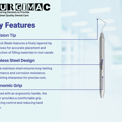 SurgiMac #D11 Root Canal Plugger, Single Ended, Stainless Steel, Hexa Series, 1/Pk