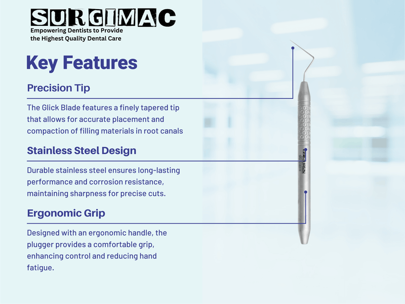 SurgiMac #D11 Root Canal Plugger, Single Ended, Stainless Steel, Hexa Series, 1/Pk 12-803-H