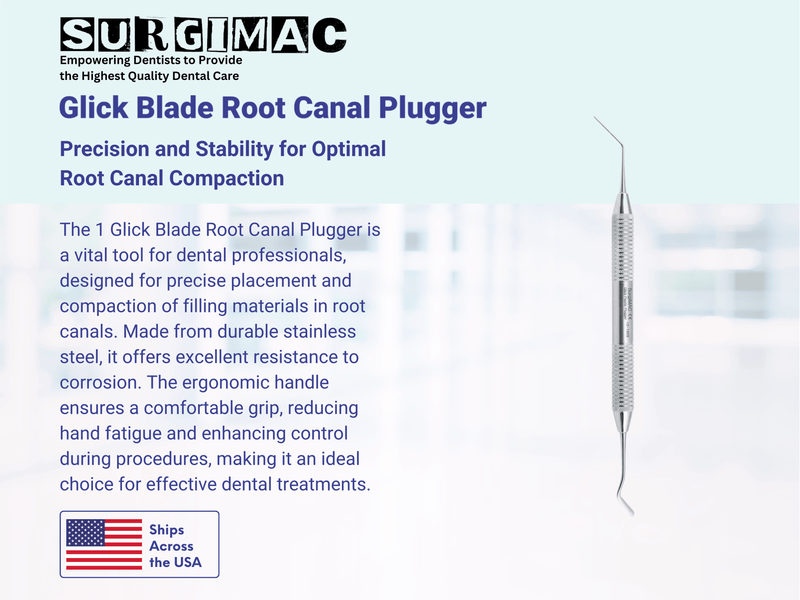 SurgiMac #1 Glick Blade Root Canal Plugger, 3.1 mm and 1mm, Stainless Steel, Air Series, 1/Pk | SurgiMac Dental Supply