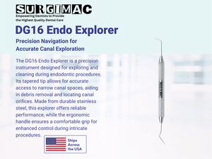 SurgiMac DG16 Endodontic Explorer, Double-Ended, Stainless Steel, Air Series, 1/Pk | SurgiMac Dental Supply