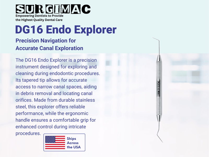 SurgiMac DG16 Endodontic Explorer, Double-Ended, Stainless Steel, Air Series, 1/Pk | SurgiMac Dental Supply