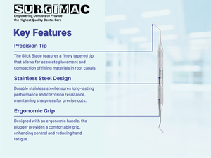 SurgiMac #1 Glick Blade Root Canal Plugger, 3.1 mm and 1mm, Stainless Steel, Air Series, 1/Pk | SurgiMac Dental Supply