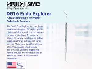 DG16 Endodontic Explorer, Double-Ended, Stainless Steel, Slim Series, 1/Pk. 12-811s
