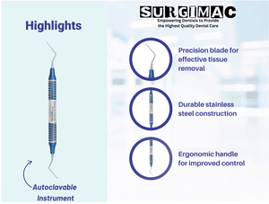 #33L Endodontic Excavator, Double Ended, Blue, Stainless Steel, Air Series, 1/Pk 12-933