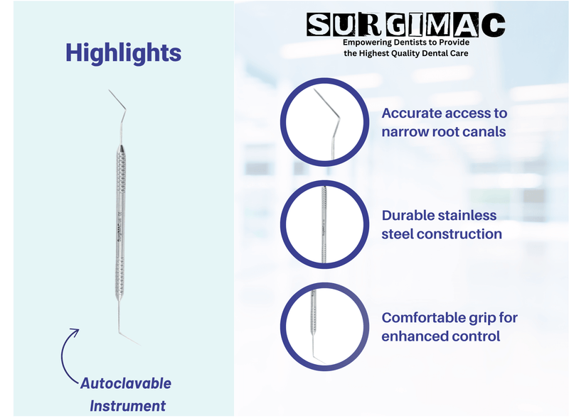DG16 Endodontic Explorer, Double-Ended, Stainless Steel, Slim Series, 1/Pk. 12-811s