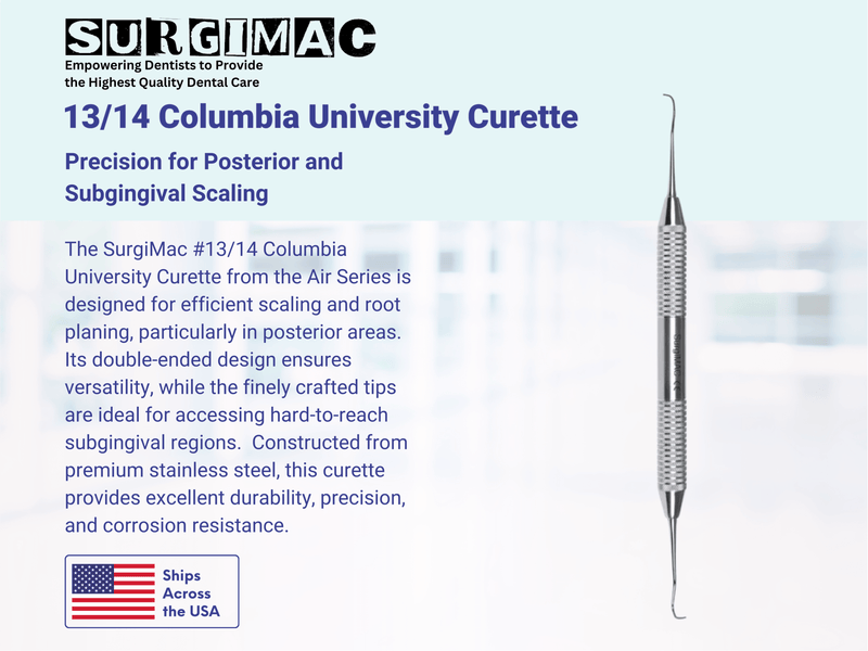 SurgiMac #13/14 Columbia University Curette, Stainless Steel, Air Series, 1/Pk 10-511