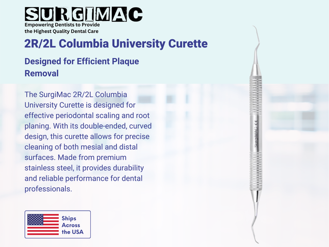 SurgiMac #2R/2L Columbia University Curette, Stainless Steel, Air Series, 1/Pk