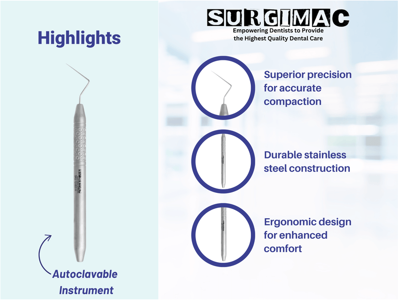 SurgiMac #D11 Root Canal Plugger, Single Ended, Stainless Steel, Hexa Series, 1/Pk 12-803-H