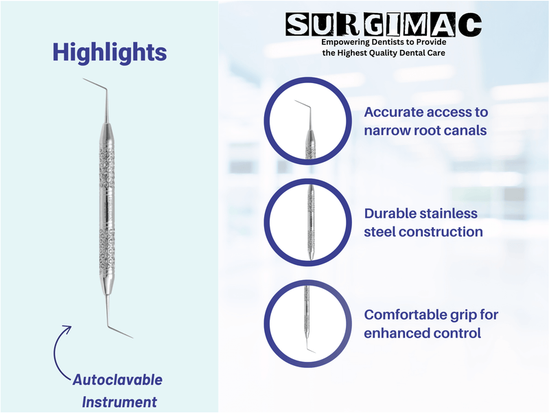 DG16 Endo Explorer, Thick, Double Ended, Stainless Steel, Hexa Series, 1/Pk 12-811-H