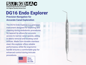 DG16 Endo Explorer, Thick, Double Ended, Stainless Steel, Hexa Series, 1/Pk 12-811-H