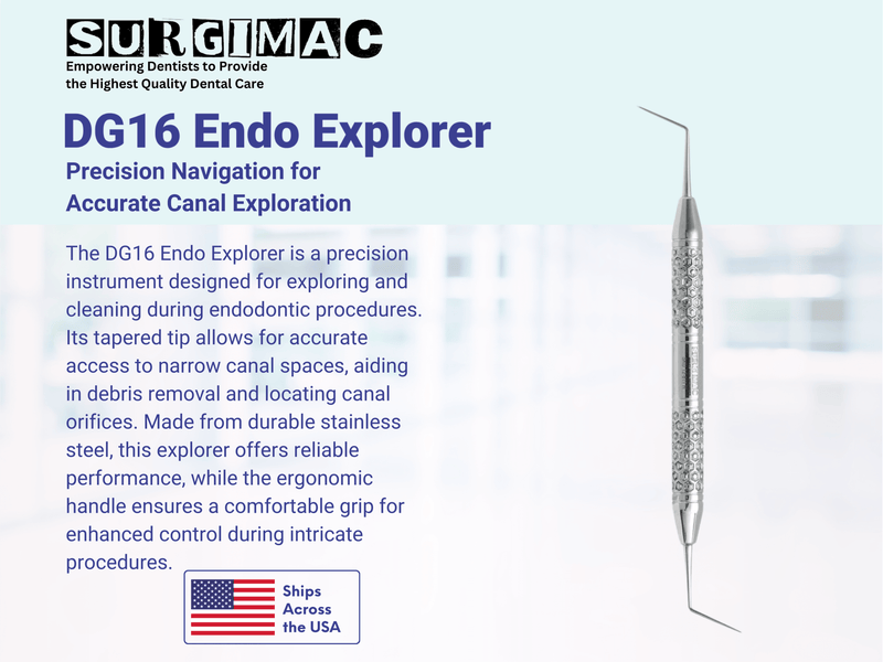 DG16 Endo Explorer, Thick, Double Ended, Stainless Steel, Hexa Series, 1/Pk 12-811-H