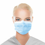FluidBloq Level 3 Ear-Loop Anti-Fog Blue 40/bx, 20 bx/cs