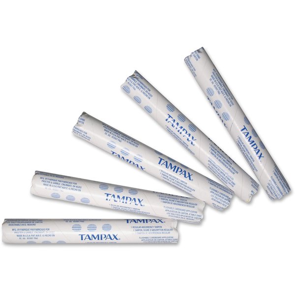 Procter & Gamble | Tampax Tampons, Individually Wrapped and in Vending Tube, Vendible, 5 in Lg, Tampax, 500 PK | 7301002500