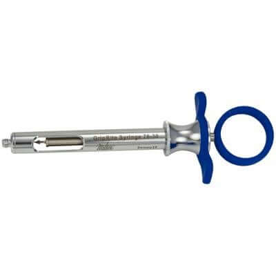 Miltex GripRite Regular Aspirating Syringe with Blue Silicone Grips, Cook-Waite | SurgiMac Dental Supply